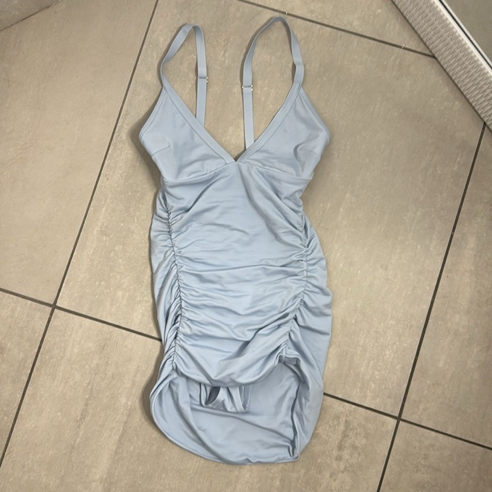 Hot as hell swimsuit and Light Blue Bodycon Dress